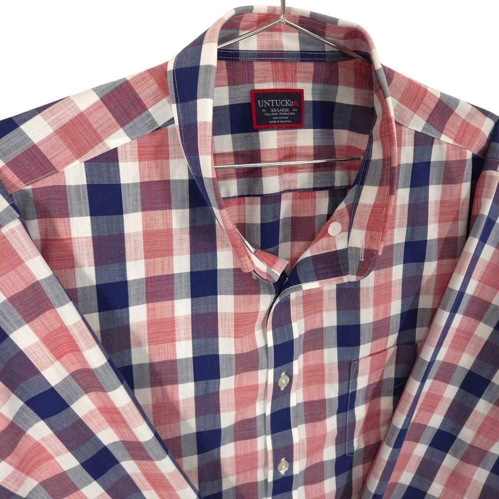UNTUCKit Red, Blue & White Plaid Button-Down Shirt